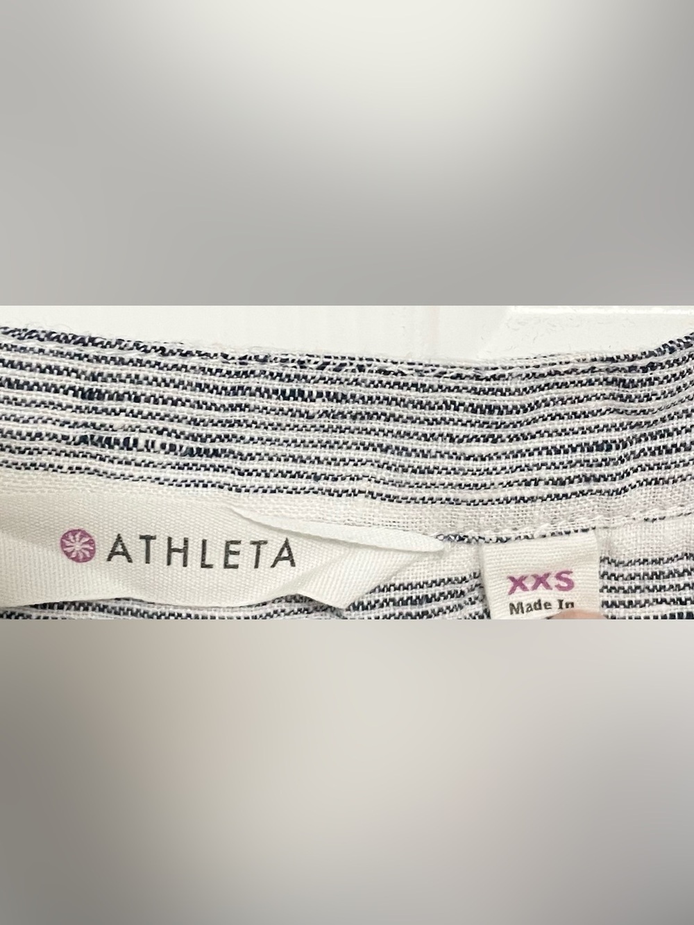 Athleta White and Gray Striped Sleeveless Maxi Dress - Picture 3 of 4